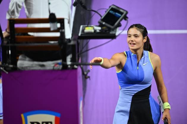 Emma Raducanu of Great Britain plays against Sorana Cirstea of Romania during the Transylvania Open 2026 final, a WTA250 Tournament, at BT Arena, in Cluj-Napoca, Romania, February 07, 2025. Transylvania Open 2026 - WTA, Tennis Damen 250 Tournament - Double FinalCluj Napoca Romania  Copyright: xAlexxNicodim Shutterstockx 16526889fv