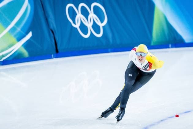 Belgian speed skater Sandrine Tas pictured in action during the Women s 3000m Speed skating, Eisschnelllauf race on the first day of the Milano Cortina 2026 Olympic Winter games, Winterspiele,Spiele, Summer games on Saturday 07 February 2026 in Milan, Italy. The XXV Winter Olympics take place from 6 to 22 February 2026 in Italy. JASPERxJACOBS  x161778937x