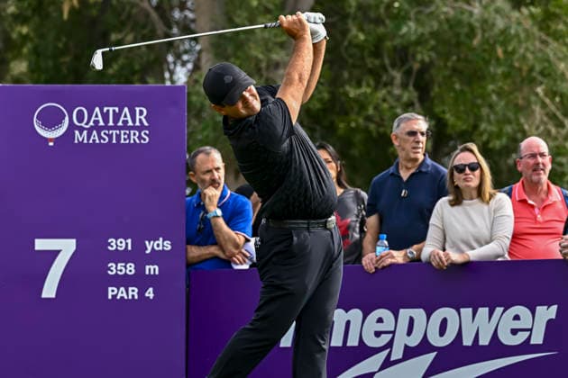 QATAR MASTERS 2026- THIRD ROUND Patrick Reed of the United States tees off on the 7th hole during the third round of the Qatar Masters 2026 golf tournament at the Doha Golf Club in Doha, Qatar, on February 7, 2026 DOHA Qatar Copyright: xNOUSHADx