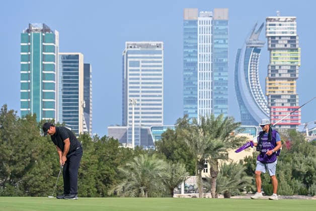 QATAR MASTERS 2026- THIRD ROUND Patrick Reed of the United States plays his approach shot on the 5th hole during the third round of the Qatar Masters 2026 golf tournament at the Doha Golf Club in Doha, Qatar, on February 7, 2026 DOHA Qatar Copyright: xNOUSHADx
