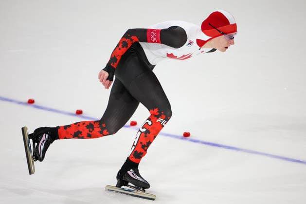 ITALY, MILAN - FEBRUARY 7, 2026: Laura Hall of Canada competes in the womenâ€™s 3000m at Milano Speed skating, Eisschnelllauf Stadium. Peter Kovalev TASS  88334783