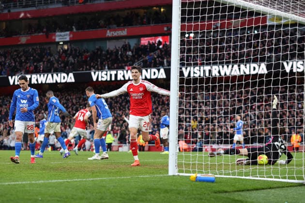 Arsenal gegen Sunderland 07. Februar 2026, London Premier League Fußball Arsenal gegen Sunderland Kai Havertz von Arsenal jubelt nach der Vorlage zum zweiten Tor von Viktor Gyokeres Foto Charlotte Wilson Abseits London UK  Copyright: xCharlottexWilsonx xOffsidexOffside