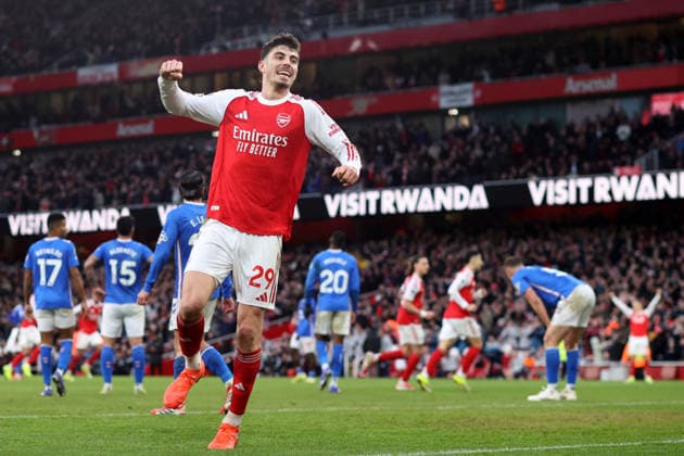 Arsenal gegen Sunderland 07. Februar 2026, London Premier League Fußball Arsenal gegen Sunderland Kai Havertz von Arsenal jubelt nach der Vorlage zum zweiten Tor von Viktor Gyokeres Foto Charlotte Wilson Abseits London UK  Copyright: xCharlottexWilsonx xOffsidexOffside