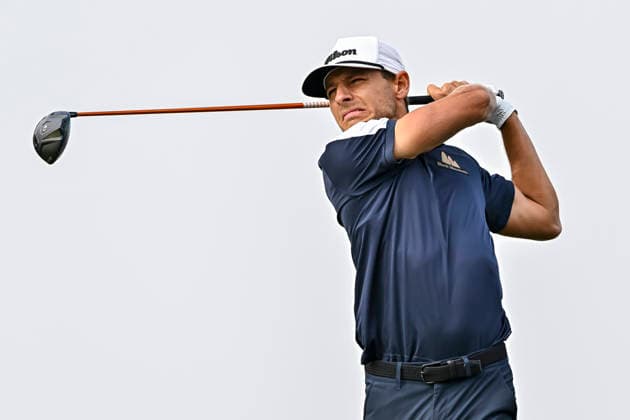 QATAR MASTERS 2026- THIRD ROUND Daniel Hillier of New Zealand tees off on the 9th hole during the third round of the Qatar Masters 2026 golf tournament at the Doha Golf Club in Doha, Qatar, on February 7, 2026 DOHA Qatar Copyright: xNOUSHADx