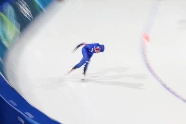 ITALY, MILAN - FEBRUARY 7, 2026: Francesca Lollobrigida of Italy competes in the womenâ€™s 3000m at Milano Speed skating, Eisschnelllauf Stadium. Peter Kovalev TASS  88336183