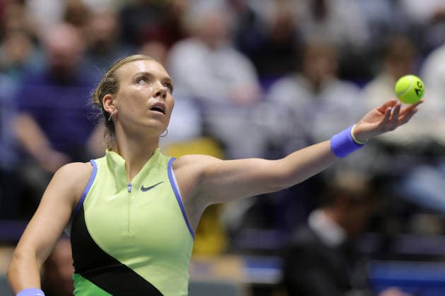 Katie Boulter (UK) in action during the match against Tamara Korpatsch (GER) within the WTA, Tennis Damen women s tennis tournament Ostrava Open in Ostrava, Czech Republic, February 7, 2026. (CTKxPhoto PetrxSznapka) CTKPhotoP2026020705630  CTKPhotoP2026020705630