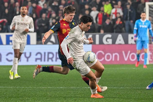 GenoaÕs Morten Frendrup fights for the ball during the Serie A soccer match between Genoa and Napoli at the Luigi Ferraris Stadium in Genoa, Italy - Saturday, February 07, 2026. - Soccer .  Copyright: xTanoxPecoraro LaPressex