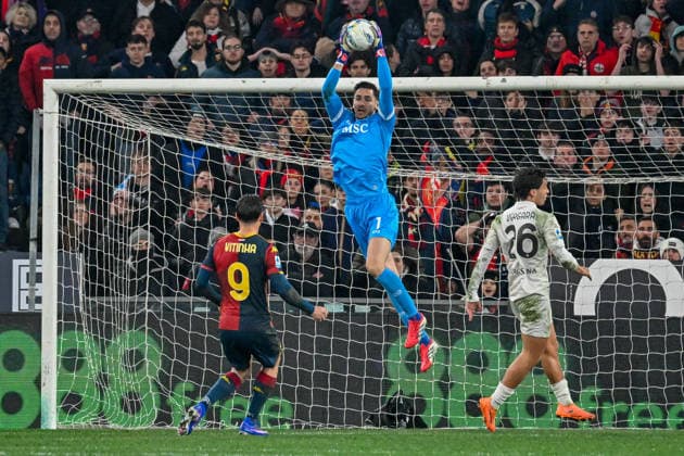 NapoliÕs goalkeeper Alex Meret in action during the Serie A soccer match between Genoa and Napoli at the Luigi Ferraris Stadium in Genoa, Italy - Saturday, February 07, 2026. - Soccer .  Copyright: xTanoxPecoraro LaPressex