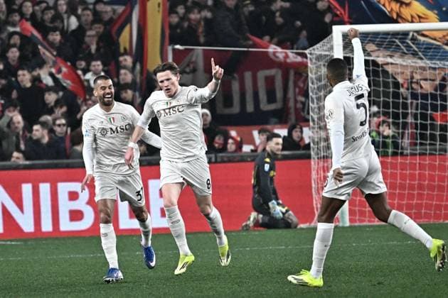 February 7, 2026, Genoa, ITALY: Napoli s Scott McTominay jubilates with his teammates after scoring the gol during the Italian Serie A soccer match Genoa Cfc vs Ssc Napoli at Luigi Ferraris stadium in Genoa, Italy, 07 february 2026..ANSA LUCA ZENNARO. Serie A, Genoa Cfc Vs Ssc Napoli  - ZUMAa110 20260207_zaf_a110_028 Copyright: xLucaxZennarox