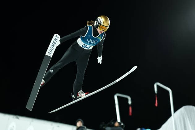 Olympische Winterspiele Milano Cortina 2026 Skispringen Normalschanze Einzel Frauen am 07.02.2026 an der Predazzo Ski jumping, Skispringen, Ski, nordisch Stadium in Predazzo Juliane Seyfarth ( Deutschland ) *** Olympic Winter Games Milano Cortina 2026 Ski Jumping Normal Hill Individual Women on 07 02 2026 at the Predazzo Ski Jumping Stadium in Predazzo Juliane Seyfarth Germany xMSx