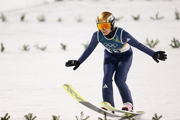OLYMPICS - Winter Olympic Games, Olympische Spiele, Olympia, OS Milano Cortina 2026 VAL DI FIEMME,ITALY,07.FEB.26 - OLYMPICS, Ski jumping, Skispringen, Ski, nordisch - Winter Olympic Games Milano Cortina 2026, individual, normal hill, women. Image shows Katharina Schmid (GER).  GEPAxpictures xOliverxLerch