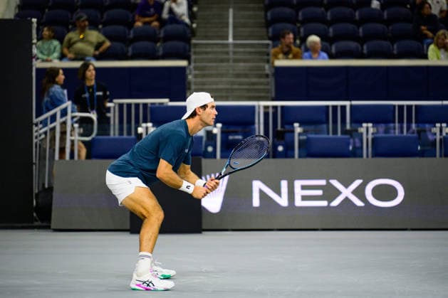 February 7, 2026, Frisco, Texas, USA: 7th seed TRISTAN BOYER during the first match of the Dallas Open qualifying session. Tristan Boyer beat Alex Finkelstein 6:4 and 6:2. Frisco USA - ZUMAm348 20260207_znp_m348_009 Copyright: xLuisxRevillaxMatax