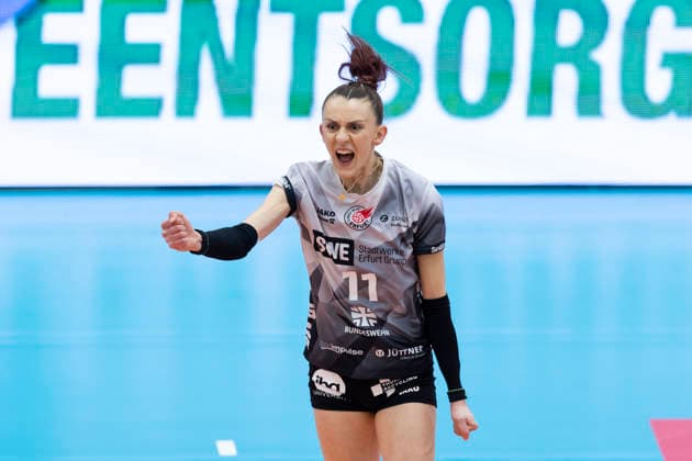 1 Volleyball Bundesliga Women Schwarz Weiss Erfurt vs SSC Palmberg Schwerin Erfurt 07 02 2026 Isabel Kova i 11 Schwarz Weiss Erfurt 1 Volleyball Bundesliga Women Schwarz Weiss Erfurt vs SSC Palmberg Schwerin Riethsporthalle Erfurt 07 02 2026 Copyright: xBEAUTIFULxSPORTS Duehringx