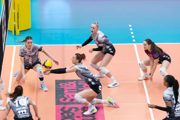 1 Volleyball Bundesliga Women Schwarz Weiss Erfurt vs SSC Palmberg Schwerin Erfurt 07 02 2026 Isabel Kova i 11 Schwarz Weiss Erfurt 1 Volleyball Bundesliga Women Schwarz Weiss Erfurt vs SSC Palmberg Schwerin Riethsporthalle Erfurt 07 02 2026 Copyright: xBEAUTIFULxSPORTS Duehringx