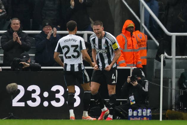 Newcastle United v Brentford, Premier League Sven Botman of Newcastle United celebrates scoring his sides first goal of the match 1-0 during the Premier League match between Newcastle United and Brentford at St. James s Park, Newcastle, UK on 7 February 2026. Newcastle St. James s Park Tyne and Wear UK Editorial use only DataCo restrictions apply See www.football-dataco.com , Copyright: xCraigxCowanx PSI-23691-0047
