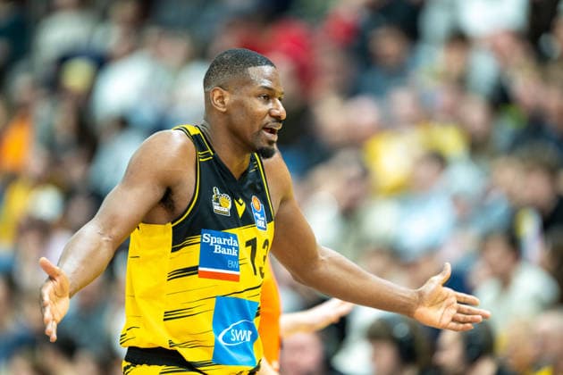 Yorman Polas Bartolo MHP RIESEN Ludwigsburg, 13 , is disappointed, dissatisfied, GER, MHP Riesen vs BMA365 Bamberg Baskets, Basketball Bundesliga, easycredit BBL, Matchday 19, Season 2025 2026, 07 02 2026, GER, MHP Riesen vs BMA365 Bamberg Baskets, Basketball Bundesliga, easycredit BBL, Matchday 19, Season 2025 2026, 07 02 2026 Ludwigsburg Copyright: xEibner-Pressefoto SaschaxWaltherx EP_EER