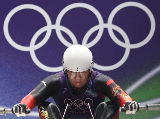 (260207) -- CORTINA D AMPEZZO, Feb. 7, 2026 Bao Zhenyu of China competes during the luge men s singles at the Milan-Cortina 2026 Olympic Winter games, Winterspiele,Spiele, Summer games in Cortina, Italy, Feb. 7, 2026. ) (MICO2026)ITALY-CORTINA D AMPEZZO-OLYMPIC WINTER GAMES-LUGE-MEN S SINGLES DingxXu 