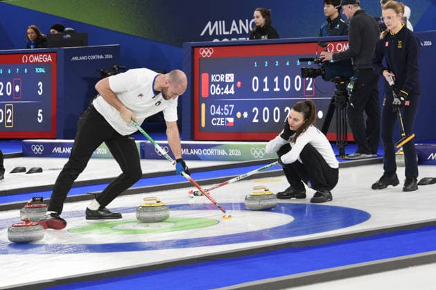 CORTINA, OLYMPICS, MIXED DOUBLES CURLING ITALY-SWEDEN, IN THE PHOTO Amos Mosaner Stefania Constantini  Copyright: xFRANCESCAxVIECELIx xipa-agency.netx xFrancescaxViecelix IPA_71082509 IPA_Agency_IPA71082509
