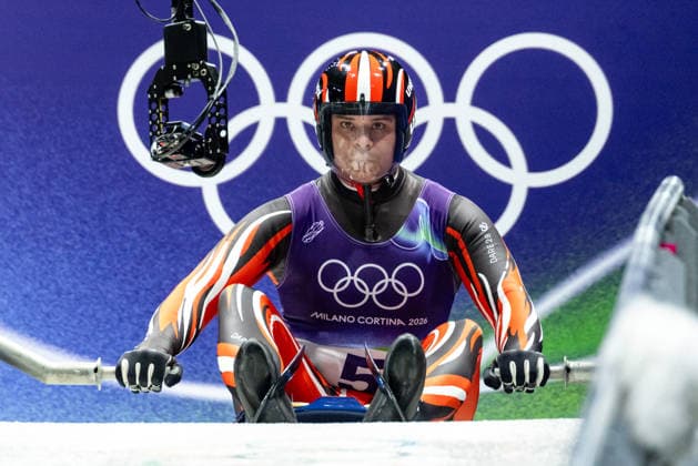 OLYMPICS - Winter Olympic Games, Olympische Spiele, Olympia, OS Milano Cortina 2026 CORTINA D AMPEZZO,ITALY,07.FEB.26 - OLYMPICS, LUGE - Winter Olympic Games Milano Cortina 2026, men, singles, run 1 and 2. Image shows Jonas Mueller (AUT).  GEPAxpictures xMaticxKlansek