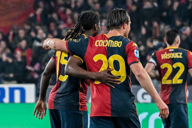 Genoa™s Lorenzo Colombo celebrates after scoring a goal for his team during the Serie A soccer match between Genoa and Napoli at the Luigi Ferraris Stadium in Genoa, Italy - Saturday, February 07, 2026. - Soccer .  Copyright: xTanoxPecoraro LaPressex