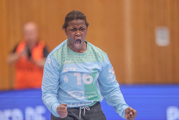 GER, Bensheim, HSG Bensheim Auerbach Flames vs TuS Metzingen, Alsco Handball Bundesliga Frauen, Handball, DHB, Spielzeit 2025 2026, Weststadthalle Bensheim, 16 Spieltag im Bild Vanessa Fehr HSG Bensheim Auerbach Flames Frauen 16 , Jubel, Freude DFB DFL REGULATIONS PROHIBIT ANY USE OF PHOTOGRAPHS AS IMAGE SEQUENCES AND OR QUASI VIDEO, 07 02 2026 Copyright: HMBxMedia HendrikxHamelau