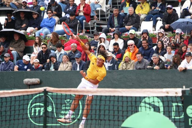 DAVIS CUP ECUADOR VS AUSTRALIA Quito, Saturday, February 7, 2026 Davis Cup, first qualifying round between Ecuador vs Australia, at the Quito Tenis Golf Club Alvaro Guillen ECU vs Rinky Hijikata BRA Photos API Rolando Enriquez Quito Pichincha Ecuador Copyright: xROLANDOxENRIQUEZx