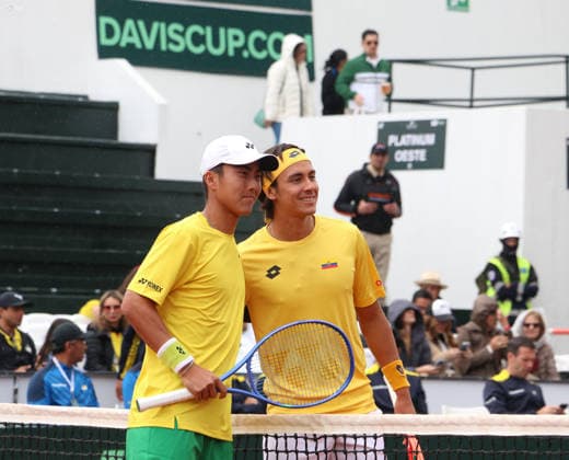 DAVIS CUP ECUADOR VS AUSTRALIA Quito, Saturday, February 7, 2026 Davis Cup, first qualifying round between Ecuador vs Australia, at the Quito Tenis Golf Club Alvaro Guillen ECU vs Rinky Hijikata BRA Photos API Rolando Enriquez Quito Pichincha Ecuador Copyright: xROLANDOxENRIQUEZx