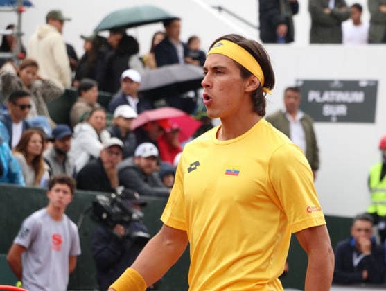 DAVIS CUP ECUADOR VS AUSTRALIA Quito, Saturday, February 7, 2026 Davis Cup, first qualifying round between Ecuador vs Australia, at the Quito Tenis Golf Club Alvaro Guillen ECU vs Rinky Hijikata BRA Photos API Rolando Enriquez Quito Pichincha Ecuador Copyright: xROLANDOxENRIQUEZx