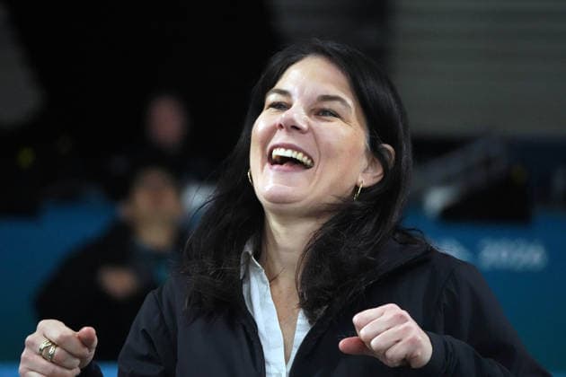 Milano Cortina, 2026 , Winter Olympic Games, Olympische Spiele, Olympia, OS Olympische Winter-Olympische spiele 2026 , Eishockey Frauen, Women s Preliminary Round Deutschland. Japan, Germany-Japan, Milano, Ice hockey, Eishockey Arena VIP Gast Annalena Baerbock, Deutschland, Photocopyright Gladys Chai von der Laage *** Milano Cortina, 2026 , Winter Olympic Games, Winter Olympic Games 2026 , Ice Hockey Women, Women s Preliminary Round Germany Japan, Germany Japan, Milano, Ice Hockey Arena VIP Guest Annalena Baerbock, Germany, Photocopyright Gladys Chai von der Laage