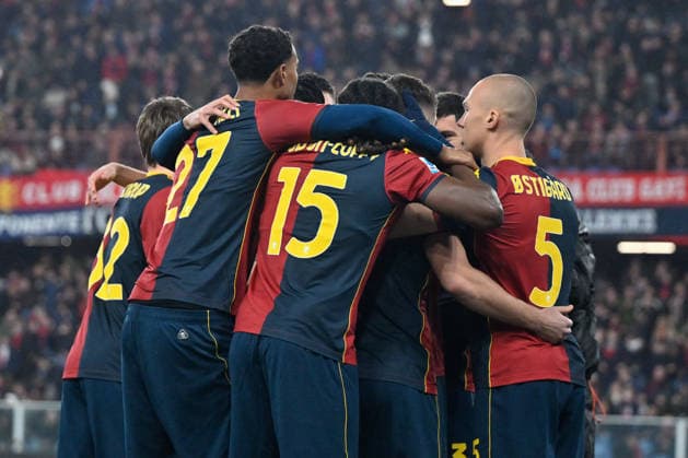CALCIO - Serie A - Genoa CFC vs SSC Napoli team Genoa CFC celebrates after scoring a goal during Genoa CFC vs SSC Napoli, Italian soccer Serie A match in Genoa, Italy, February 07 2026 Genoa Italy  Copyright: xIPAxSport ABACAx