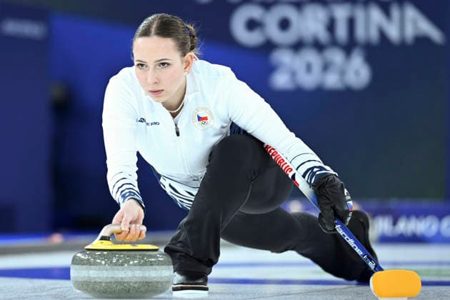 (260207) -- CORTINA D AMPEZZO, Feb. 7, 2026 -- Julie Zelingrova of the Czech Republic competes during the curling mixed doubles round robin session 8 match between South Korea and the Czech Republic of the 2026 Milan-Cortina Winter Olympics in Cortina D Ampezzo, Italy, Feb. 7, 2026. ) (MICO2026)ITALY-CORTINA D AMPEZZO-OLYMPIC Winter games, Winterspiele,Spiele, Summer games CURLING-MIXED DOUBLES-ROUND ROBIN LianxYi 