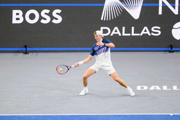 February 7, 2026, Frisco, Texas, USA: GEORGI GEORGIEV during his match against Zachary Svadja during the Dallas Open qualifying session. Zachary Svadja defeated Georgi Georgiev 6:3, and 6:2. Frisco USA - ZUMAm348 20260207_znp_m348_026 Copyright: xLuisxRevillaxMatax