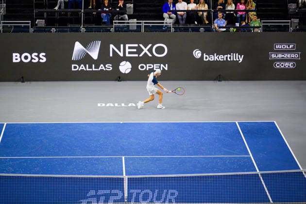February 7, 2026, Frisco, Texas, USA: GEORGI GEORGIEV during his match against Zachary Svadja during the Dallas Open qualifying session. Zachary Svadja defeated Georgi Georgiev 6:3, and 6:2. Frisco USA - ZUMAm348 20260207_znp_m348_033 Copyright: xLuisxRevillaxMatax
