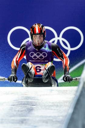 OLYMPICS - Winter Olympic Games, Olympische Spiele, Olympia, OS Milano Cortina 2026 CORTINA D AMPEZZO,ITALY,07.FEB.26 - OLYMPICS, LUGE - Winter Olympic Games Milano Cortina 2026, men, singles, run 1 and 2. Image shows Jonas Mueller (AUT).  GEPAxpictures xMaticxKlansek