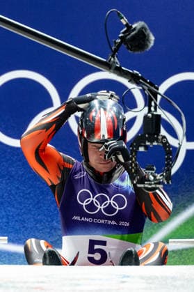OLYMPICS - Winter Olympic Games, Olympische Spiele, Olympia, OS Milano Cortina 2026 CORTINA D AMPEZZO,ITALY,07.FEB.26 - OLYMPICS, LUGE - Winter Olympic Games Milano Cortina 2026, men, singles, run 1 and 2. Image shows Jonas Mueller (AUT).  GEPAxpictures xMaticxKlansek