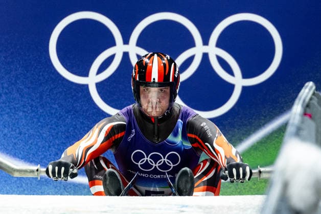 OLYMPICS - Winter Olympic Games, Olympische Spiele, Olympia, OS Milano Cortina 2026 CORTINA D AMPEZZO,ITALY,07.FEB.26 - OLYMPICS, LUGE - Winter Olympic Games Milano Cortina 2026, men, singles, run 1 and 2. Image shows Jonas Mueller (AUT).  GEPAxpictures xMaticxKlansek