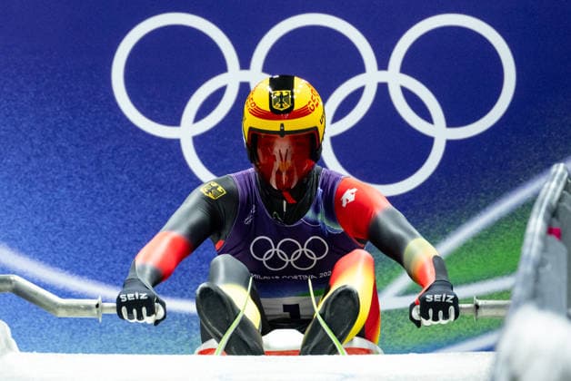 OLYMPICS - Winter Olympic Games, Olympische Spiele, Olympia, OS Milano Cortina 2026 CORTINA D AMPEZZO,ITALY,07.FEB.26 - OLYMPICS, LUGE - Winter Olympic Games Milano Cortina 2026, men, singles, run 1 and 2. Image shows Max Langenhan (GER).  GEPAxpictures xMaticxKlansek