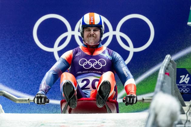OLYMPICS - Winter Olympic Games, Olympische Spiele, Olympia, OS Milano Cortina 2026 CORTINA D AMPEZZO,ITALY,07.FEB.26 - OLYMPICS, LUGE - Winter Olympic Games Milano Cortina 2026, men, singles, run 1 and 2. Image shows Matthew Grenier (USA).  GEPAxpictures xMaticxKlansek