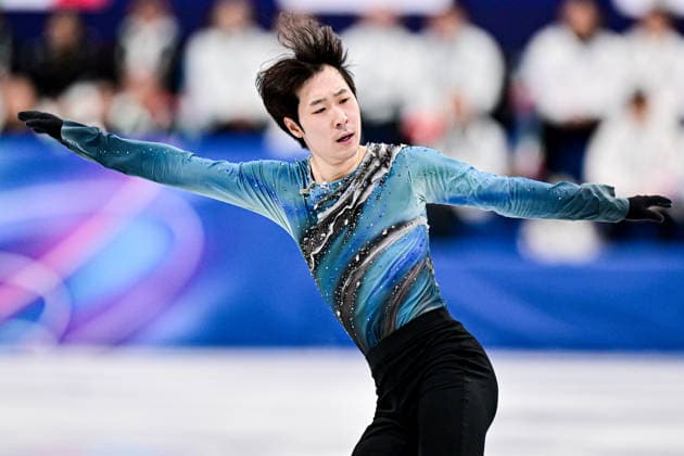 Boyang JIN (CHN), during Team Event - Men Single Skating Short Program, at the Olympic Winter games, Winterspiele,Spiele, Summer games Milano Cortina 2026, at Milano Ice Skating Arena, on February 7, 2026 in Milan, Italy. Noxthirdxpartyxsales  aflo_318841545