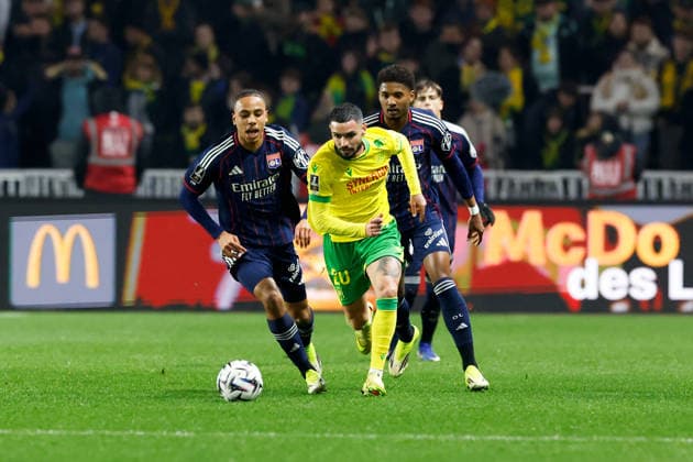 FC Nantes v Olympique Lyonnais - Ligue 1 McDonald s 2025 2026 99 Noah NARTEY (ol) - 20 Remy CABELLA (fcn) - 16 ABNER VINICIUS (ol) during the Ligue 1 McDonald s match between Nantes and Lyon at Stade de la Beaujoire on February 7, 2026 in Nantes, France. Nantes France  Copyright: xFEPx 776348277