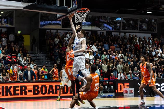 GER, easy Credit Basketball Bundesliga, Niners Chemnitz Syntainics MBC 07 02 2026, Messe, Chemnitz, GER, easy Credit Basketball Bundesliga, Niners Chemnitz Syntainics MBC Perttu Blomgren Syntainics MBC, 20 Foto Alexander Trienitz Chemnitz Messe Sachsen Germany