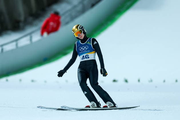 Olympische Winterspiele Milano Cortina 2026 Skispringen Normalschanze Einzel Frauen am 07.02.2026 an der Predazzo Ski jumping, Skispringen, Ski, nordisch Stadium in Predazzo Selina Freitag ( Deutschland ) *** Olympic Winter Games Milano Cortina 2026 Ski Jumping Normal Hill Individual Women on 07 02 2026 at the Predazzo Ski Jumping Stadium in Predazzo Selina Freitag Germany xMSx