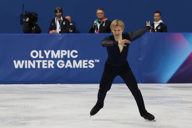 February 7, 2026, Milan, Lombardy, Italy: DANIEL GRASSL of Italy performs his Men s Single Short Program in the Figure skating, Eiskunstlauf Team Event at the Milano Cortina 2026 Winter Olympic Games, Olympische Spiele, Olympia, OS Milan Italy - ZUMAc179 20260207_oly_c179_021 Copyright: xMickaelxChavetx