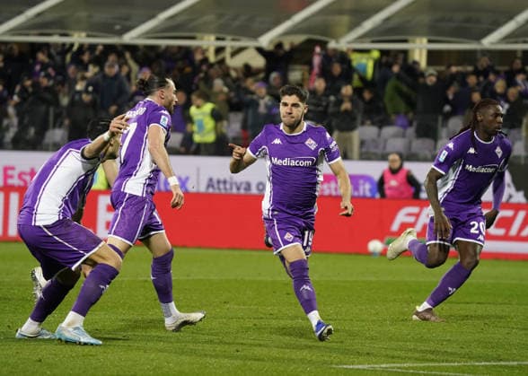 Fiorentina™s Manor Solomon celebrates after scoring the goal of 1-1 during the Serie A soccer match between Fiorentina and Torino at the Artemio Franchi stadium in Florence, center of Italy - Saturday , February 07, 2026. - Soccer  Copyright: xMarcoxBucco LaxPressex