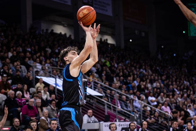 easyCredit Basketball Bundesliga, Telekom Baskets Bonn vs Science City Jena, 07 02 2026 Kristofer Krause SCIENCE CITY JENA 36 from outside easyCredit Basketball Bundesliga, Telekom Baskets Bonn vs Science City Jena, 07 02 2026, Telekom Dome Bonn Copyright: xBEAUTIFULxSPORTS Derixx