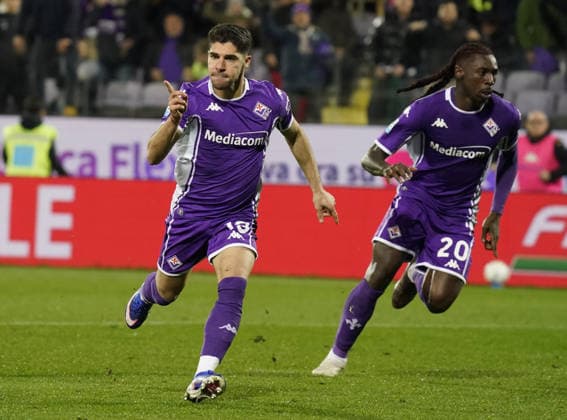 Fiorentina™s Manor Solomon celebrates after scoring the goal of 1-1 during the Serie A soccer match between Fiorentina and Torino at the Artemio Franchi stadium in Florence, center of Italy - Saturday , February 07, 2026. - Soccer  Copyright: xMarcoxBucco LaxPressex