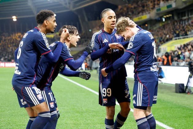 FC Nantes v Olympique Lyonnais - Ligue 1 McDonald s 2025 2026 16 ABNER VINICIUS (ol) - 99 Noah NARTEY (ol) - 17 Afonso MOREIRA (ol) - 10 Pavel SULC (ol) during the Ligue 1 McDonald s match between Nantes and Lyon at Stade de la Beaujoire on February 7, 2026 in Nantes, France. Nantes France  Copyright: xFEPx 776348277