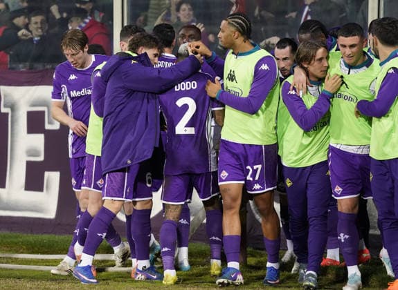 Fiorentina™s players celebrations after the goal of 2-1 during the Serie A soccer match between Fiorentina and Torino at the Artemio Franchi stadium in Florence, center of Italy - Saturday , February 07, 2026. - Soccer  Copyright: xMarcoxBucco LaxPressex