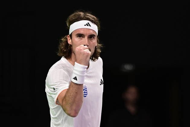 Davis Cup 2026 - Stefanos Tsitsipas of Greece in action against Rodrigo Pacheco Mendez of Mexico during the Davis Cup World Group 1st Round tennis match between Greece and Mexico held in Taekwondo Faliro Olympic Center, Athens, Greece, 7 February 2026. IMAGO ONE INCH PRODUCTIONS ATHENS Greece Copyright: xONExINCHxPRODUCTIONSx 6842272