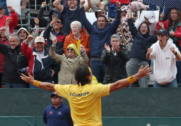 DAVIS CUP ECUADOR VS AUSTRALIA Quito, Saturday, February 7, 2026 Davis Cup, first qualifying round between Ecuador vs Australia, at the Quito Tenis Golf Club Alvaro Guillen ECU vs Rinky Hijikata BRA Photos API Rolando Enriquez Quito Pichincha Ecuador Copyright: xROLANDOxENRIQUEZx